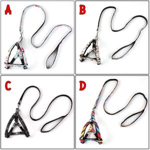 Tali Tuntun Anjing Kucing Motif Polyester Harnes Hewan Pet Harness Leash Dog Cat