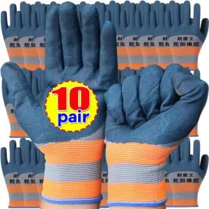20Pairs Work Labor Protection Rubber Nylon Gloves / Wear-resistant Breathable Anti-slip / Car Repairing Construction Sites Durable Glove