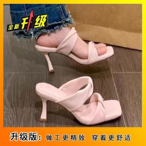 [Free Shipping] Comfortable To Wear Square-Toe Thin-Heeled Single-Strap Sandals New Summer And Autumn Styles High-Heeled Sandals