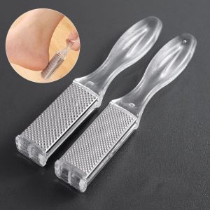 5PCS Double Sided Feet Files Transparent Stainless Steel Foot Exfoliating Scrub Rub Board Dead Skin Removal Calluses Remover