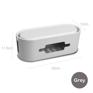Homy Wire Organizer Power Socket Storage Box Large Capacity Desktop Computer Cable Management Extension Cord Box Row Plug Wire Storage Box with Lid as Phone Holder