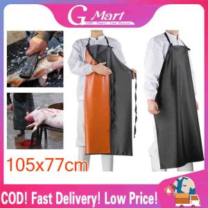 Waterproof Leather Apron Household Thicken Antifouling Oil-Proof Long Chef Kitchen Cooking Washing Car Cooking Chef Apron PU-Apron