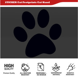 STICKER Cat Footprints Cat Hand Waterproof Peel Off Do Not Leave GEN826-MOTSKR123-TH