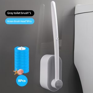 【SG Seller】Disposable Toilet Brush Flushable Cleaner Brush Holder Toilet Scrubber Toilet Scrub Bathroom Scrubber