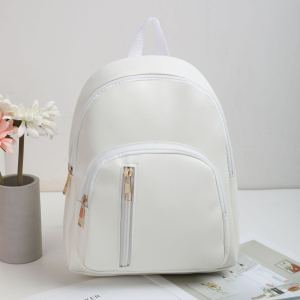 WENKEN BAGS#1201 Women`s Pu-leather MINI lightweight backpack features a main dual-zipper closure a curved front pouch