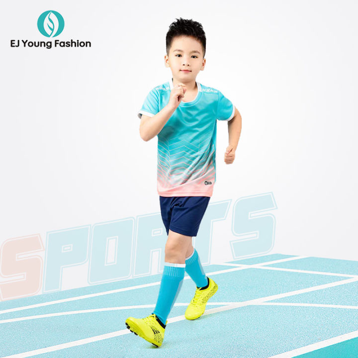 Football Jersey T-Shirt and Shorts Set for Kids Quick-dry and