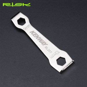 ZOOGGJZ คุณภาพสูง ข้อเหวี่ยงแขนอุปกรณ์เสริม ถอดติดตั้งเครื่องมือ สายฟ้าคงที่ประแจ 9และ10มิลลิเมตรแหวนโซ่ น็อตโซ่จักรยาน Chainwheelหมุดประแจ