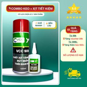 VCC Combo 1 Lọ Keo 909 120g + 1 Lọ Xịt 400ml Tăng Tốc Khô Siêu Chắc Dính Bền Đa Năng Tiết Kiệm