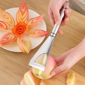 Stainless Steel Triangle Fruit Carving Fruit Platter Artifact Vegetable Nonslip Carving Blade Kitchen Tool