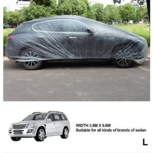 Transparent PE Car Cover – Waterproof Disposable Dust Protection