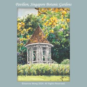 Uniquely Singapore Ceramic Coaster - Pavilion Singapore Botanic Gardens by local artist Joanna Wong