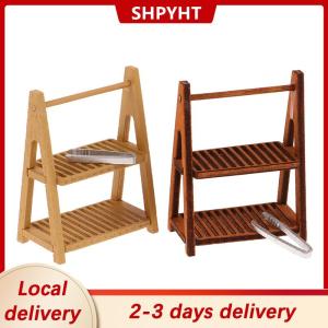 [COD] SHPYHT Local delivery Ship within 24 hours 1Set 1:12 Dollhouse Miniature Bread Rack Cake Shelf Storage Box Basket W Baking Clip Scene Decor Doll House Accessories
