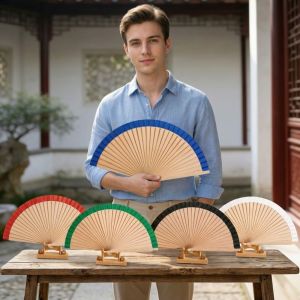 MODERNLUX Elegant Accessory Spanish Folding Fan 23cm Plain Design Handmade Fan Simple Portable Wooden Fan Multipurpose