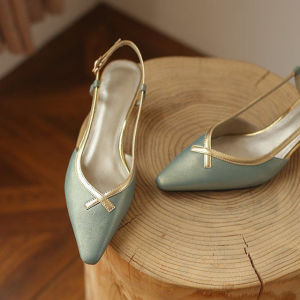 Huilm Giày Cao Gót Nữ Giày Cao Gót Mèo Con 4Cm Giày Xăng Đan Thanh Lịch Màu Xanh Lá Khí Chất Phong Cách Hàn Quốc Mũi Nhọn Giày Nữ Chống Trượt Bền Thoải Mái Mới Nhất Mùa Hè 2024 Giày Thường Ngày Công Sở Đi Tiệc Nghỉ Lễ Thời Trang