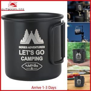 300ML Camping Water Cup with Foldable Handle Coffee Cup Lightweight Camping Mug Tea Beer Coffee Mug for Outdoor Use