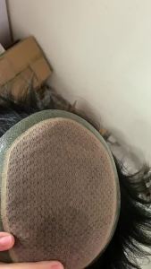 Full Silk Base Natural Black 100% Human Hair No knots Natural Looking Straight Wig Remy Human Natural Hair Men Toupee Invisible Knots Silk Base