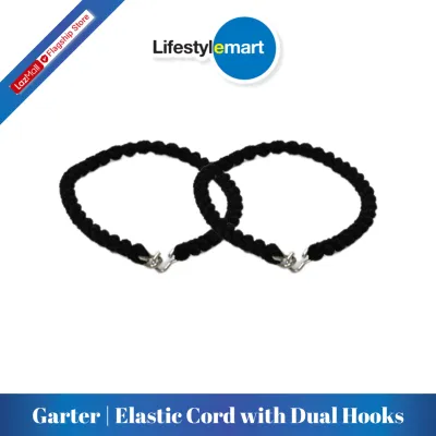 [Lifestylemart] Garter | Elastic Cord with 2 Hooks (Black)