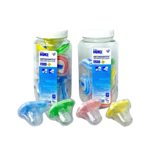 Huki Orthodontic Soothers With Cover Empeng Bayi Silicone Rubber BPA Free Empeng Huki Gepeng