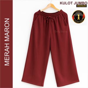 PREMIUM Big SIZE KULOT 6XL 100kg Celana wanita POlOS SUPER Besar-Bahan crep tebal anti Lecek