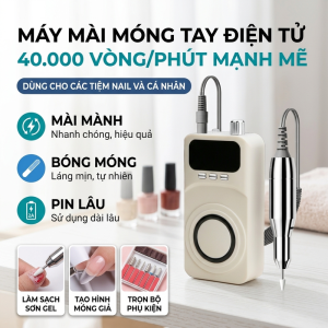 CkeyiN 3 in 1 Máy mài móng tích điện cầm tay Điều chỉnh 40.000 vòng/phút Màn hình LED BB025W
