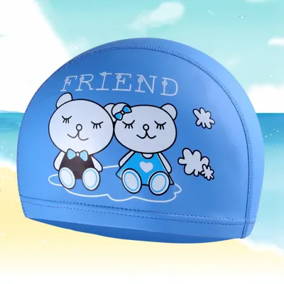 WINMAX Girls Boys PU Kids Swim Hat with Cute Animal Print Soft Waterproof Durable Children for Beach/Pool Swimming