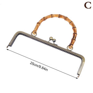Minwen 1PC kim loại cổ điển Túi khung hôn Clasp khóa với tre xử lý đồ trang sức móc may ốc vít ví làm nguồn cung cấp