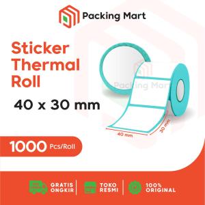 Label Sticker Resi Direct Thermal 40x30 mm Barcode Makanan Obat Minuman