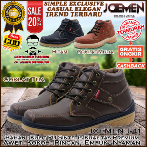 Sepatu Kulit JOEMEN J-41 Premium Ringan Empuk Nyaman Dipakai Spatu Pantofel Formal Kerja Casual Kasual Pesta Kondangan Slop Selop Boot Boat Pentofel Tali Loafer Sneakers Pria Cowok Cowo Laki Laki Dewasa Remaja Import Impor Terbaru