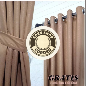 Gorden Smokring Gorden Jendela Pintu 10Ring Gorden Polos Emboss Terbaru murah Mewah free hook
