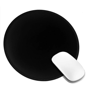 Waterproof Round Mouse Pad with NonSlip Rubber Base for Office and Home Use Easy To Clean and Carry Black
