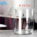 Bình Thủy Tinh Trụ Tròn Dùng Làm Hồ Cá Bể Cá Để Bàn D24 x H30 cm Tặng Kèm Mô Hình Rong Giả Và Sỏi Trang Trí. 