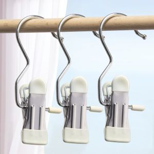 【50 pcs】New multifunctional hook clip stainless steel hat clip pantyhose clip drying sock clip fabric leather clip新型多功能钩夹不锈钢帽夹连裤袜夹烘干袜夹织物皮革夹
