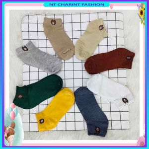 Vớ tất nữ NT CHARINT in hình gấu dễ thương nhiều màu co giãn thấm hút tốt