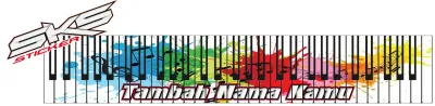 stiker tuts orgen piano keyboard yamaha roland korg technics dll. semua type bisa tambah nama gratis