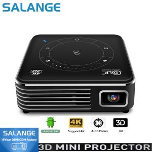 Salange P11 Mini Projector 4K 3D full hd singapore DLP Android 9.0 Support WIFI Bluetooth HDMI Mini video Beamer Mobile Phone with Battery