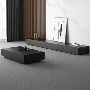 Tv Cabinet Black Wooden Furniture Coffee Table TV Cabinet Floor Cabinet Combination