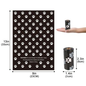 SWEET ELVES Small Degradable Dog Poop Bags Disposable 15pcs/roll Pet Cat Garbage Bags Portable Biodegradable Cleaning Shit Bag Home