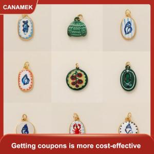 【CANAMEK 】 Fashionable Crab Lobster Four Leaf Clover Flower Pattern Pendant Accessories For Women DIY Handmade Jewelry Making Gifts