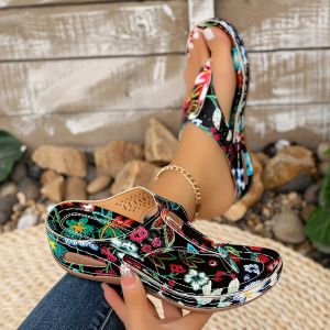 Free Shipping 2026 New Plus-Size WomenS Sandals With Wedge Heels Suitable For Daily Wear Commuting And Casual Occasions Featuring A Retro Style And Comfortable Versatile Design