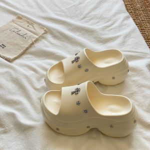 [Free Shipping] 8CM Thick-Soled Womens Summer New High-Heeled Sandals for Outdoor Wear Fashionable Beach Slide Sandals for Women