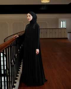 RHM 08 - Haneen Abaya Gamis Terbaru Elegan Dress Kondangan Bahan Ceruty babydoll plus payet + swarovski busui