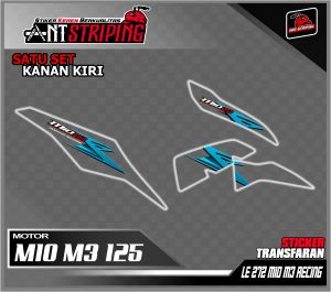 Striping Uv Transparan Yamaha Mio M3 125 Stiker Transparan Mio M3 Striping Sticker Semifull LE272