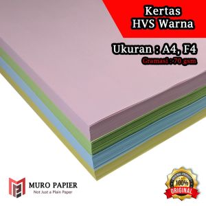 ( PER PAK - ISI 50 ) Kertas HVS Warna 70 gsm A4 F4 - by Muro Papier