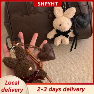[COD] SHPYHT Local delivery Ship within 24 hours Kawaii Plush Rabbit Keychain Y2K Cute Sweet Bunny Stuffed Keyring Backpack Pendant Bag Hanging Decoration For Girls Gift