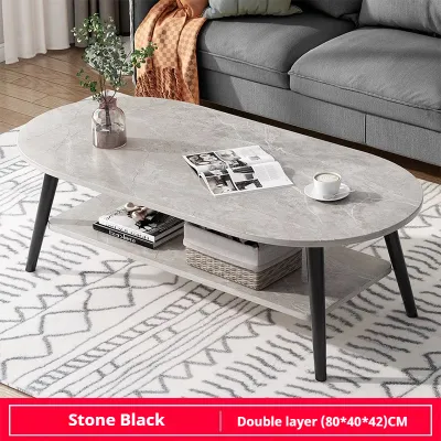 Cloud Coffee Table Mango Meja Double Layered Sofa Table Tea Table Elliptical Corner Rental House Simple Table ruang tamu mini Kecil 云朵茶几