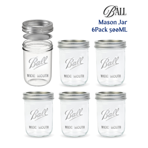 Ball mason jar with split lids and bands 4pack 500ml refrigerator and freezer safe PREMIUM QUALITY