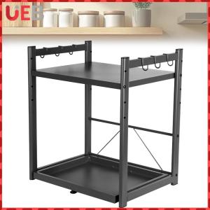 UEB Durable Space Saving Drawer Oven Shelf with Adjustable Tiers for Kitchen in Black Finish