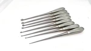 QSWTITAN Stainless Steel Bone Curette 1-7mm Width Orthopedics Instruments 1pcs