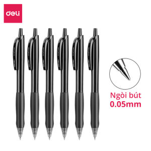 Bút GEL Bấm Bi Nước Màu Đen Nhanh Khô Deli Thiết Kế Thông Minh Ngòi 0.5mm Dành Cho Văn Phòng Học Sinh --