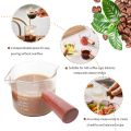 75ml Ounce Cup Heat-resistant Glass Cup Wooden Handle Double-mouthed Milk Ounce Cup With Scale For Espresso Coffee. 